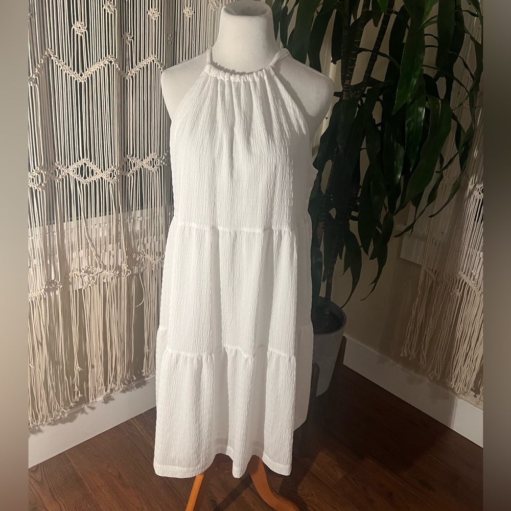 Linen Blend Racerback Dress - Picture 3 of 4